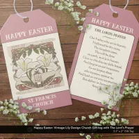Happy Easter: Vintage Lily Design Church Gift Tags