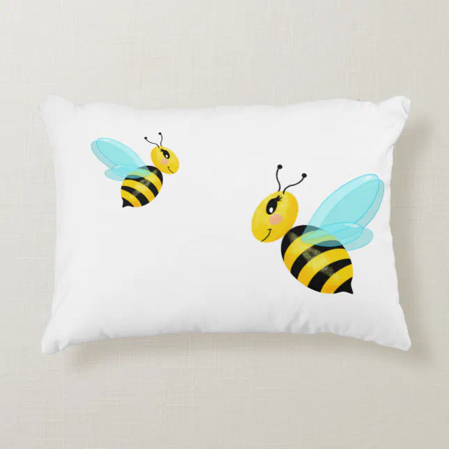 happy bee accent pillow