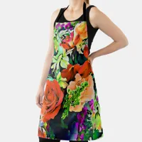 All-Over Floral Tropical Flower Print  Apron