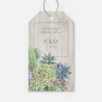 Succulents and Rustic Wood Wedding ID515 Gift Tags