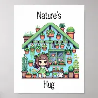Nature's Hug | Cute Plant Lovers Pixel Art Poster
