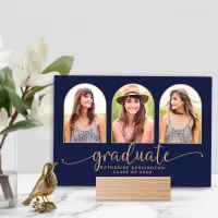 Navy Blue Gold Arch Multiple Photos Graduation Holder