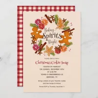 Gingerbread Man Citrus Cookie Swap Party Christmas Invitation