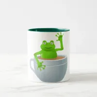 Frog in a Tea Two-Tone Coffee Mug