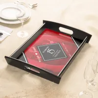 Elegant 15th Rose Wedding Anniversary Celebration Serving Tray