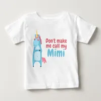 Sassy Pink and Blue Unicorn Is Warning You Baby T-Shirt