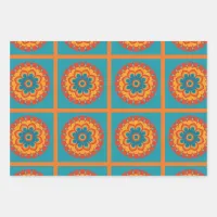 Bright Mandala Pattern Wrapping Paper Sheets