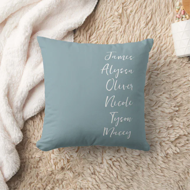 Script Kids Names | Personalized Family Names Throw Pillow