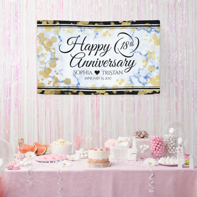 Elegant 18th Porcelain Wedding Anniversary Banner