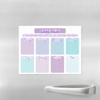 Pastel Purple And Teal Weekly Planner Organizer Magnetic Dry Erase Sheet