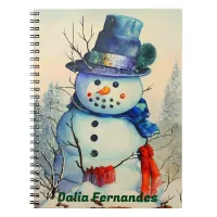 Watercolor Snowman Custom Notebook