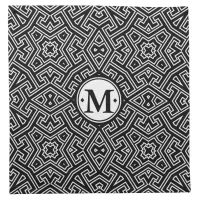 Geometric Pattern Monogram Black and White ID149 Cloth Napkin