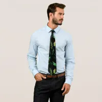 Green Foliage Botanical Nature  Neck Tie