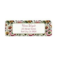 Vibrant Botanical Tropical Flowers Return Address Label