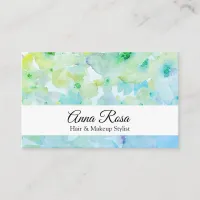 *~* Chic Popular Floral Turquoise Green Beauty Business Card