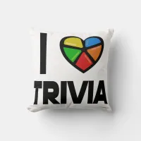 I Love Trivia Fun Epic Gamer Logo Fun Throw Pillow