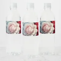 Timeless Rose Floral Charm Water Bottle Label