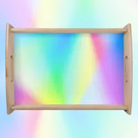  Modern faux iridescent pastel rainbow colored Serving Tray