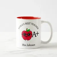 Thank You World's Best Teacher Appreciation Gift Two-Tone Coffee Mug