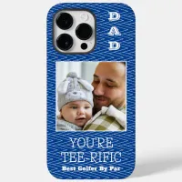 Dad The Best Golfer By Par Photo Blue And White Case-Mate iPhone 14 Pro Max Case