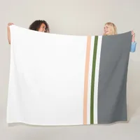 Trendy Modern color block and Stripes  Fleece Blanket