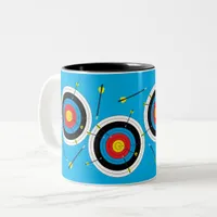 Archery Arrows and Targets, Fun Bow Shooting Two-Tone Coffee Mug