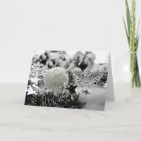 Silver and White Ornaments Personalized  Card