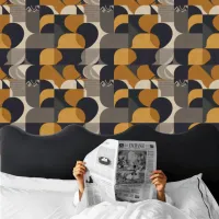 Modern, Contemporary Bauhaus-inspired Peel & Stick Wallpaper