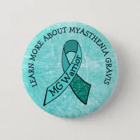 Teal MG Warrior Awareness Ribbon Button