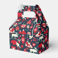 Canada Canadian Christmas Winter Moose Pattern Favor Boxes