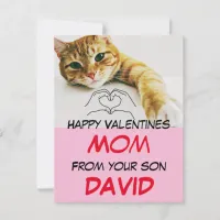 Trendy Chic Red Hearts cat valentines day cards