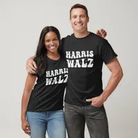 Black and White Harris Walz 2024  T-Shirt