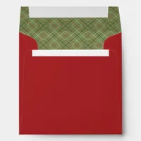 Vintage Christmas Check Pattern Square Envelope