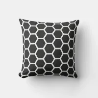 Chic Black Honeycomb Pattern Throw Pillow