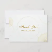 Delicate Luxury Gold Floral Pattern Thank You Card