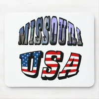 Missouri Picture and USA Text Mouse Pad