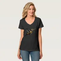 Cute Golden Hummingbird black  T-Shirt