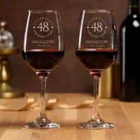 Elegant 48th Amethyst Wedding Anniversary Wine Glass