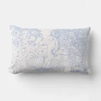 The Birth of Venus Sandro Botticelli Baby Blue Lumbar Pillow