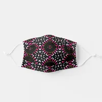 Black & Magenta Cool Geometric Pattern Adult Cloth Face Mask