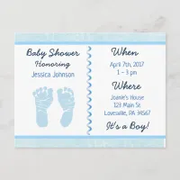 Baby Boy Blue Baby Shower Invitation