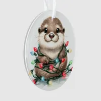 Adorable Christmas Otter Ornament