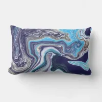 Blue Marble Fluid Art   Lumbar Pillow