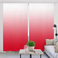 White to Red Gradient Blackout Curtains