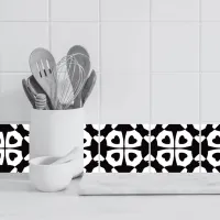 Love Heart Pattern Black And White Ceramic Tile