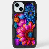 Floral pattern in boho style iPhone 15 plus case