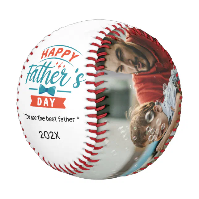 Happy Father's Day Custom Family Photos Best dad Baseball