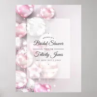 Pink and Rose Gold Balloons Bridal Shower Welcome Poster