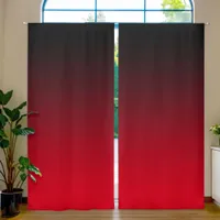 Black and Red Gradient Blackout Curtains