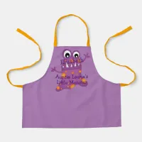 Cute Purple Cartoon Blob Monster Fun for Kids Apron